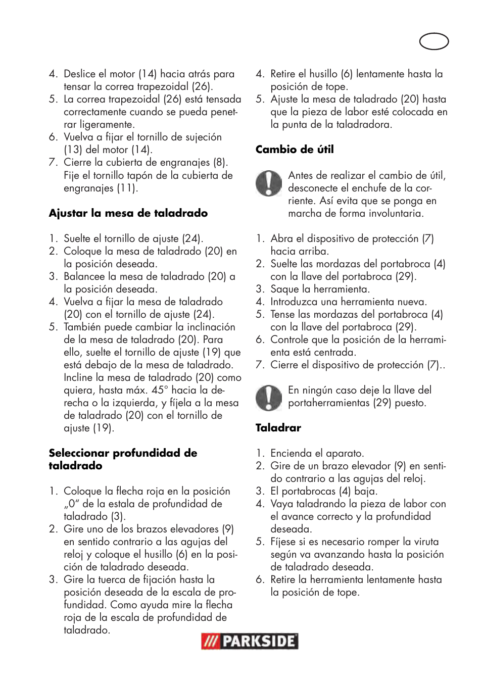 Parkside PTBM 500 A1 User Manual | Page 13 / 90