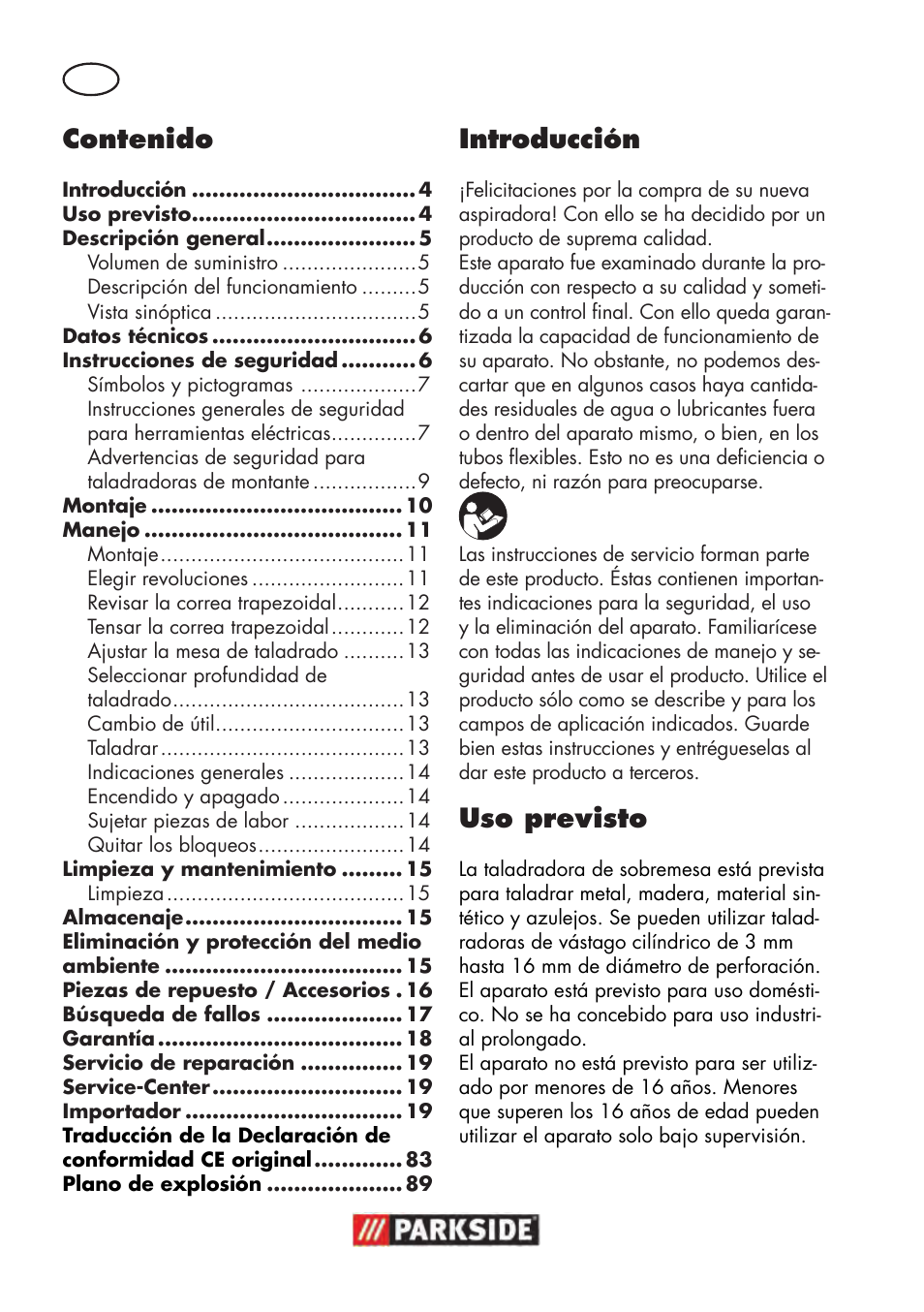 Parkside PTBM 500 A1 User Manual | Page 4 / 90