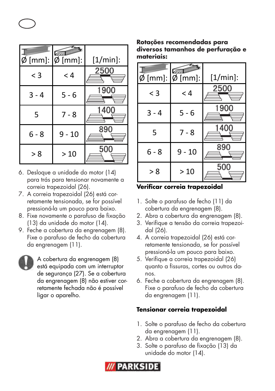 Parkside PTBM 500 A1 User Manual | Page 44 / 90