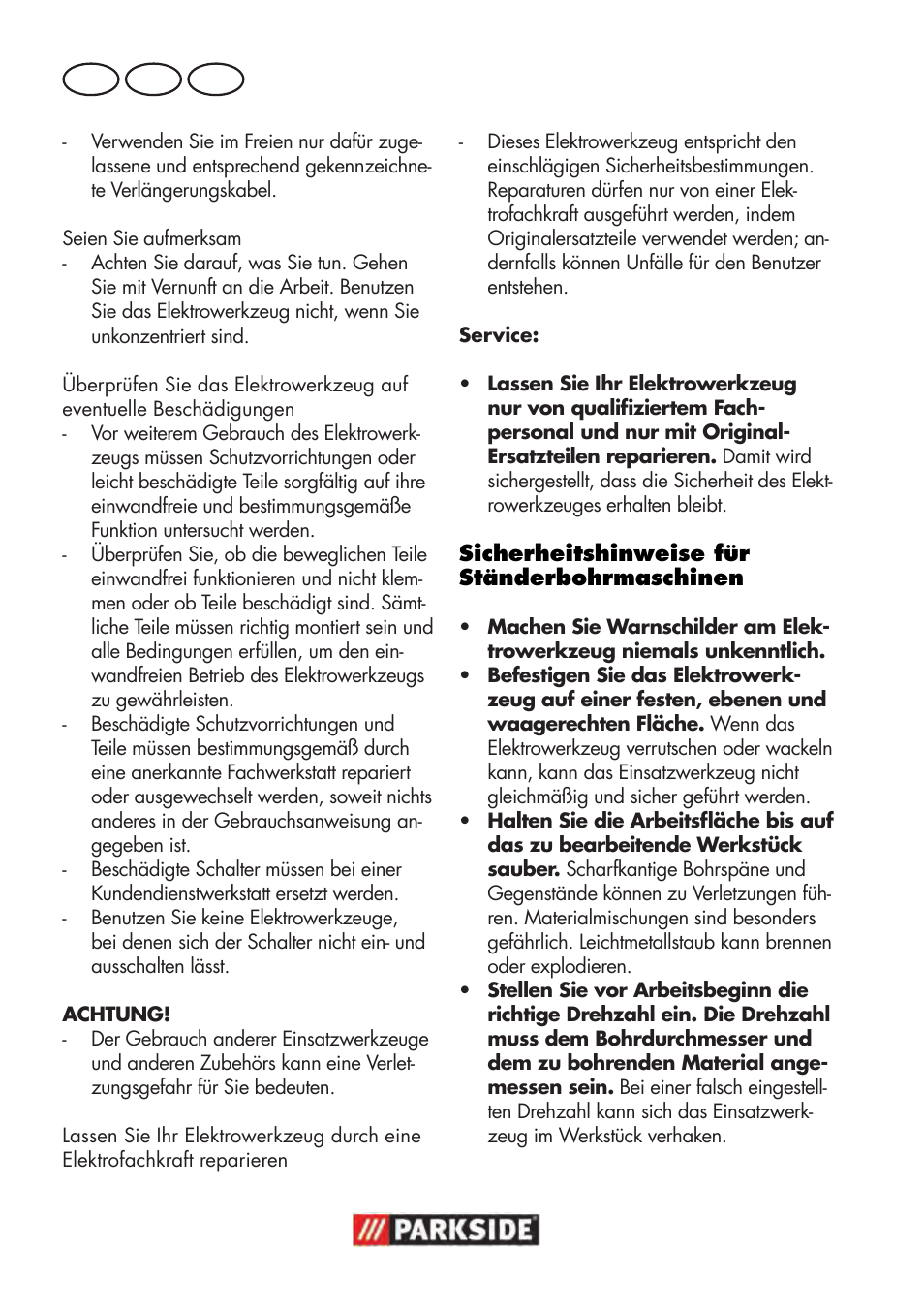 De at ch | Parkside PTBM 500 A1 User Manual | Page 72 / 90