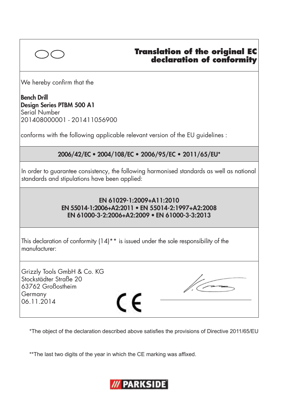 Parkside PTBM 500 A1 User Manual | Page 86 / 90