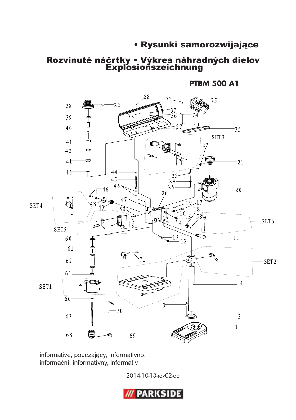 Parkside PTBM 500 A1 User Manual | Page 121 / 122