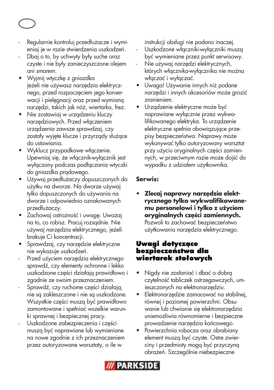 Parkside PTBM 500 A1 User Manual | Page 24 / 122