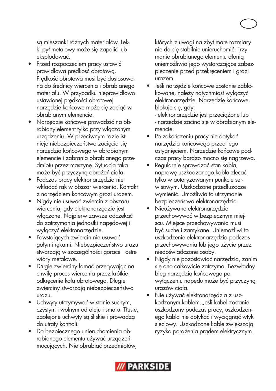 Parkside PTBM 500 A1 User Manual | Page 25 / 122