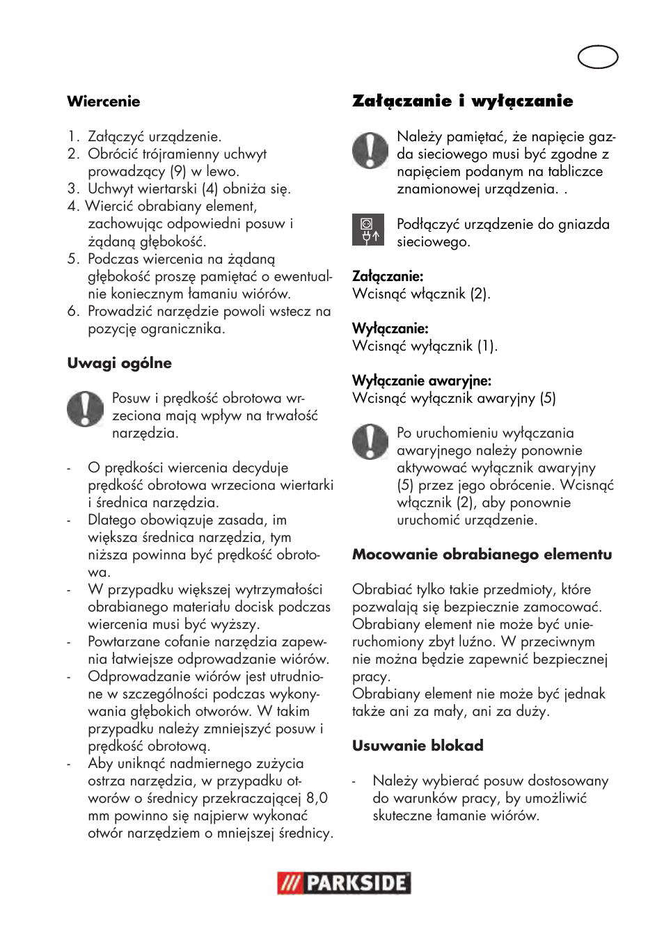 Parkside PTBM 500 A1 User Manual | Page 29 / 122