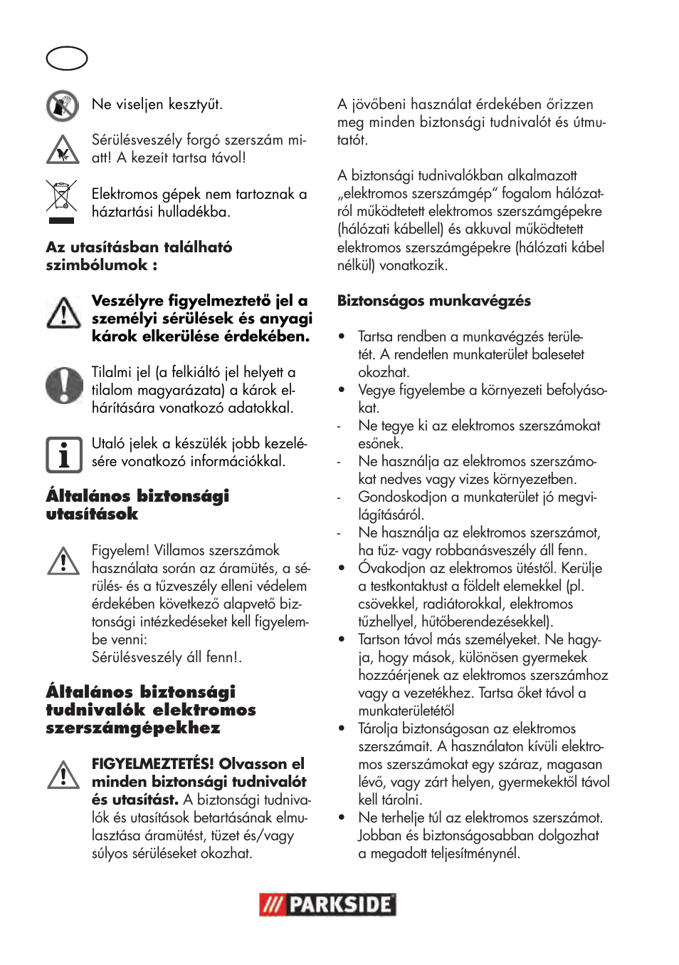 Parkside PTBM 500 A1 User Manual | Page 38 / 122