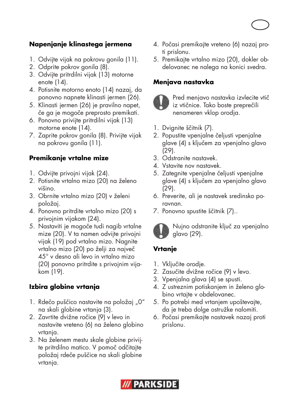 Parkside PTBM 500 A1 User Manual | Page 59 / 122