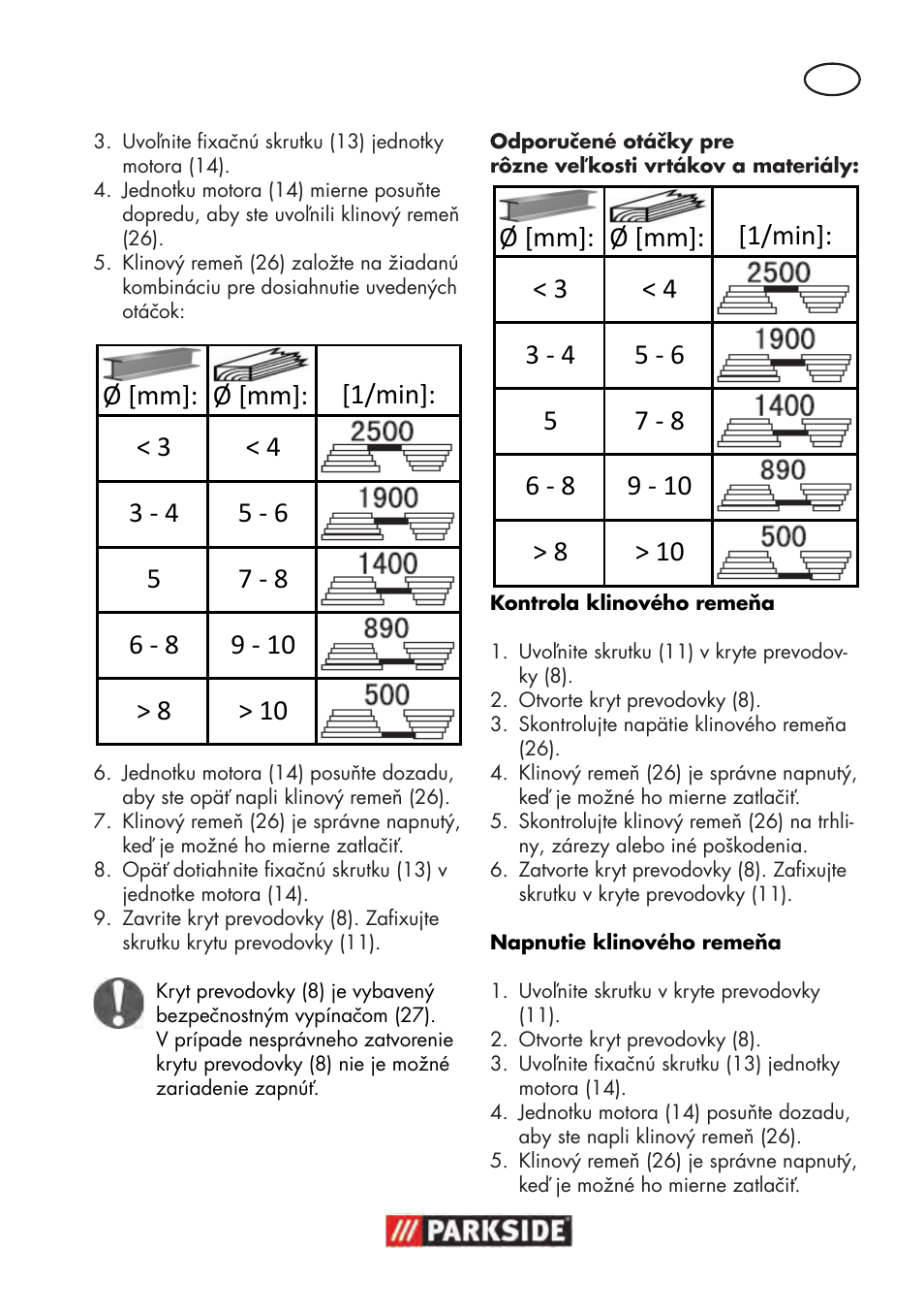 Parkside PTBM 500 A1 User Manual | Page 89 / 122