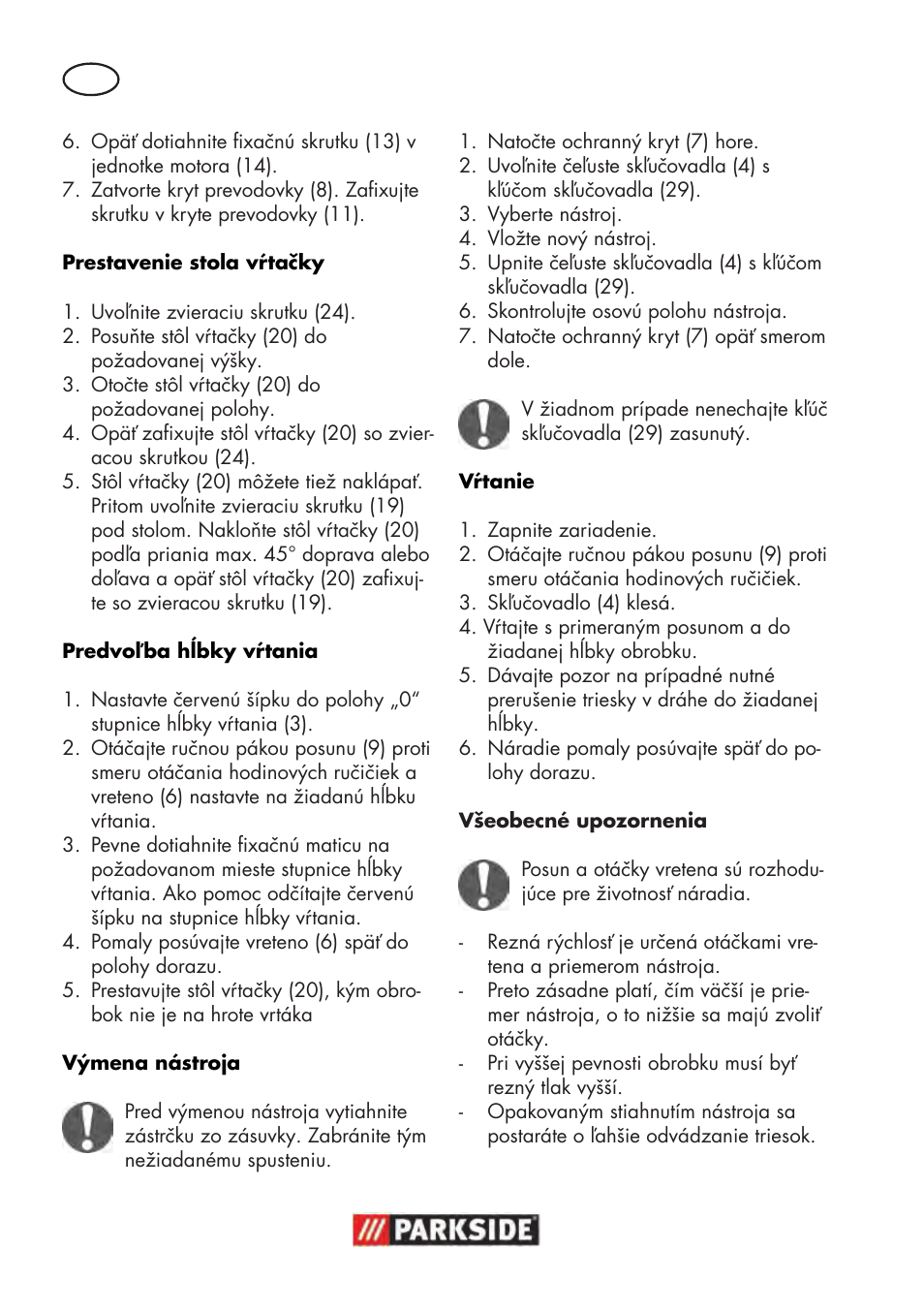 Parkside PTBM 500 A1 User Manual | Page 90 / 122