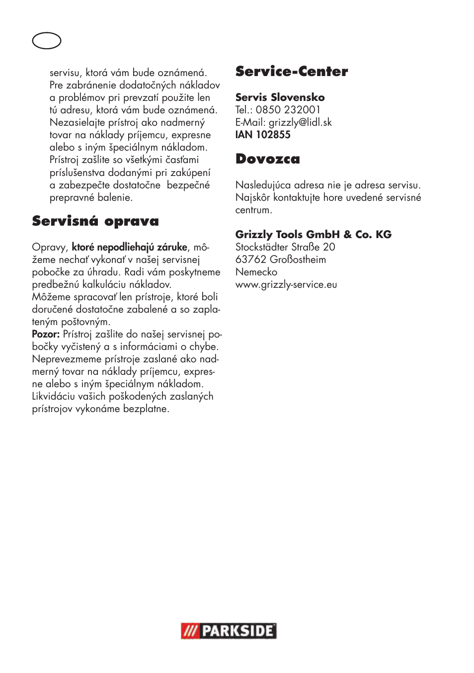 Servisná oprava, Service-center, Dovozca | Parkside PTBM 500 A1 User Manual | Page 96 / 122