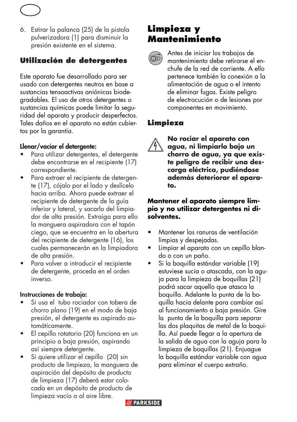 Limpieza y mantenimiento | Parkside PHD 150 D3 User Manual | Page 12 / 78