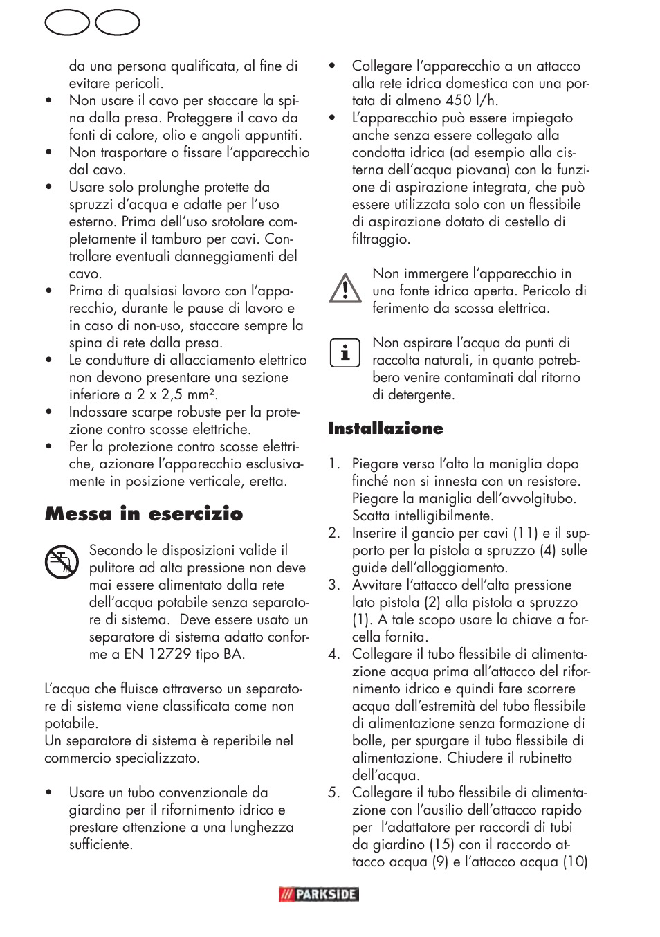 It mt, Messa in esercizio | Parkside PHD 150 D3 User Manual | Page 22 / 78