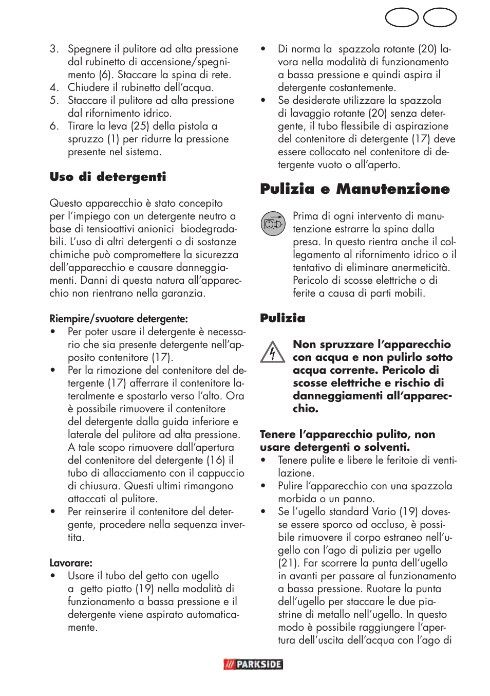 Mt it, Pulizia e manutenzione | Parkside PHD 150 D3 User Manual | Page 25 / 78