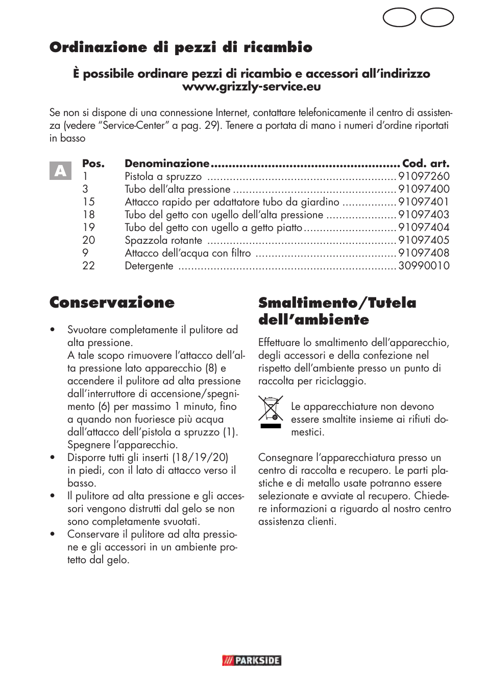 Conservazione, Mt it, Smaltimento/tutela dell’ambiente | Ordinazione di pezzi di ricambio | Parkside PHD 150 D3 User Manual | Page 27 / 78