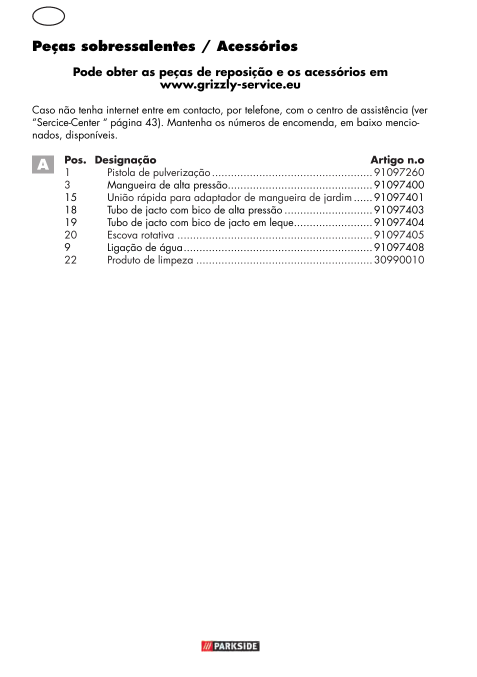 Pt peças sobressalentes / acessórios | Parkside PHD 150 D3 User Manual | Page 40 / 78