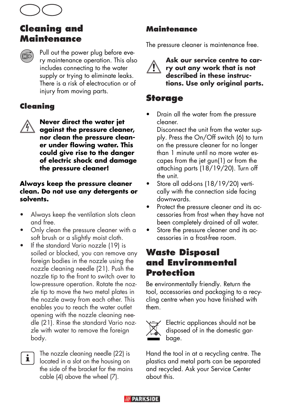 Gb mt cleaning and maintenance, Storage, Waste disposal and environmental protection | Parkside PHD 150 D3 User Manual | Page 52 / 78