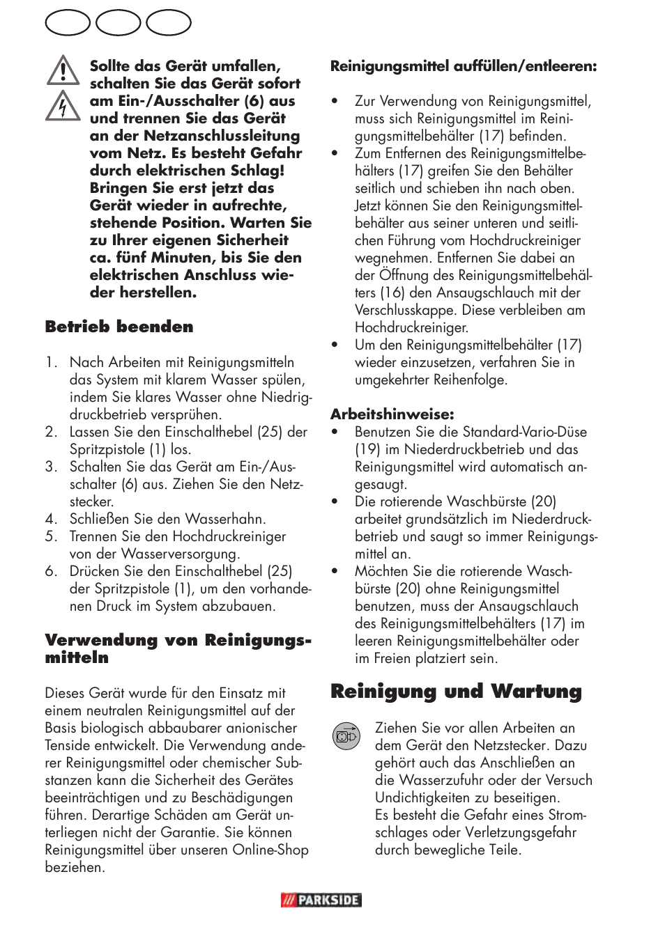 At de ch, Reinigung und wartung | Parkside PHD 150 D3 User Manual | Page 64 / 78