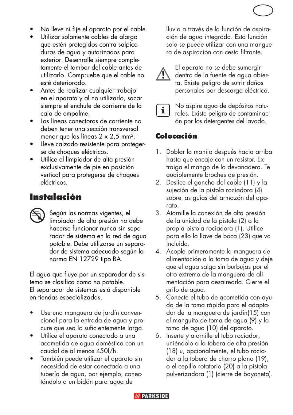 Instalación | Parkside PHD 150 D3 User Manual | Page 9 / 78