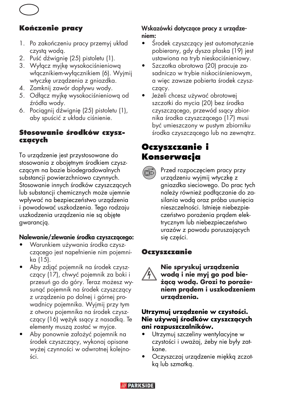 Oczyszczanie i konserwacja | Parkside PHD 150 D3 User Manual | Page 24 / 102