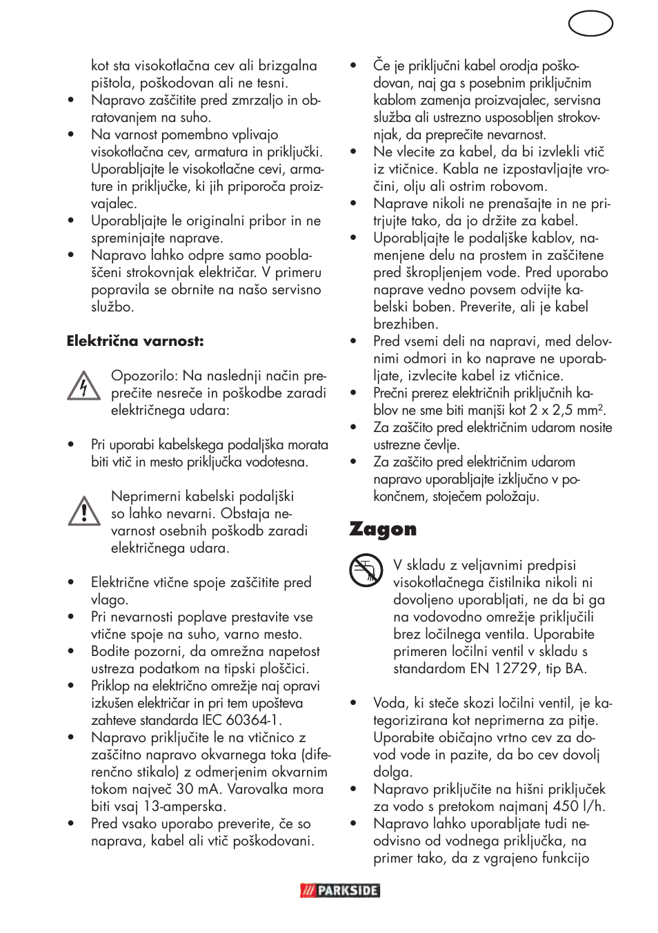 Zagon | Parkside PHD 150 D3 User Manual | Page 47 / 102