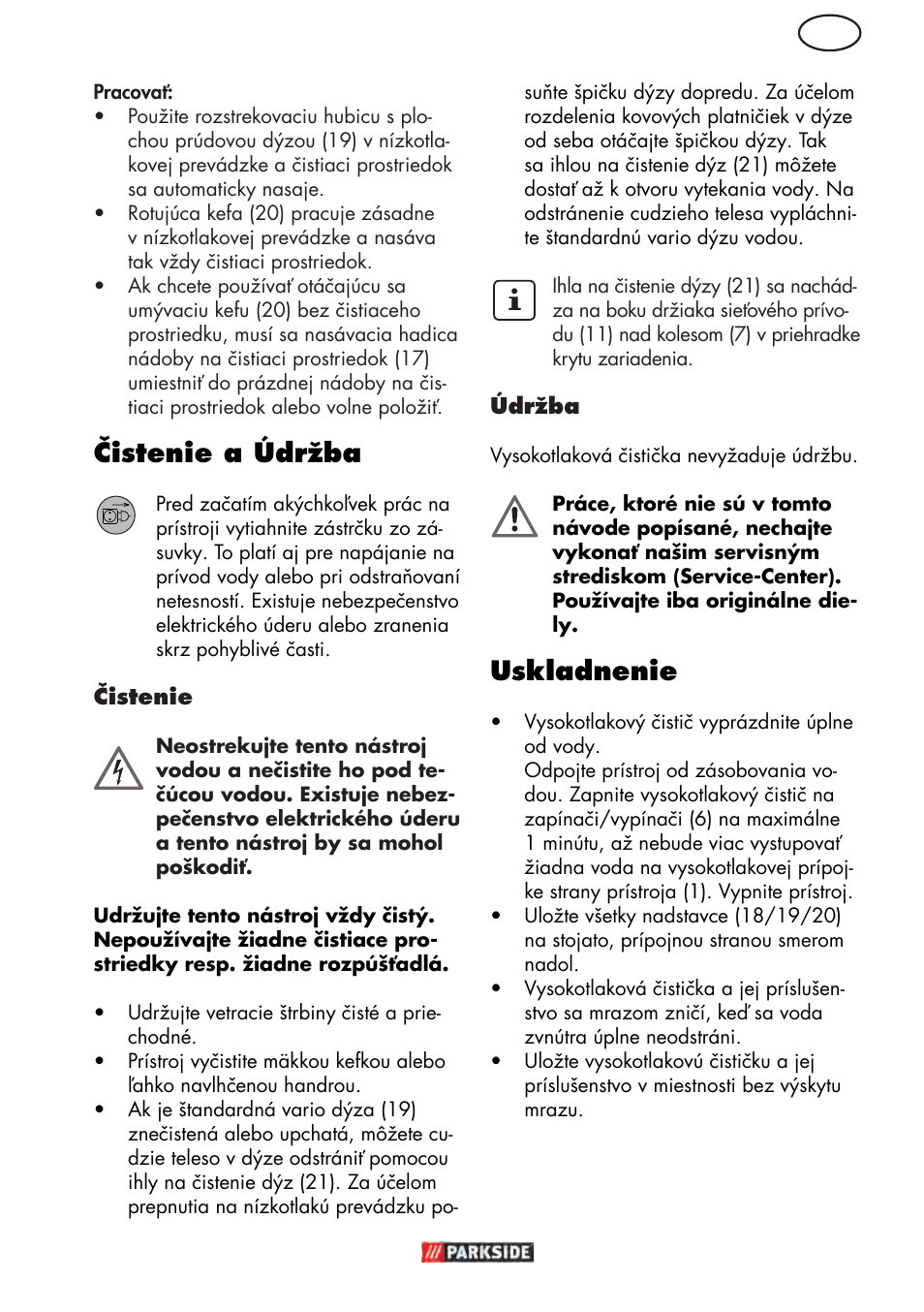 Čistenie a údržba, Uskladnenie | Parkside PHD 150 D3 User Manual | Page 75 / 102