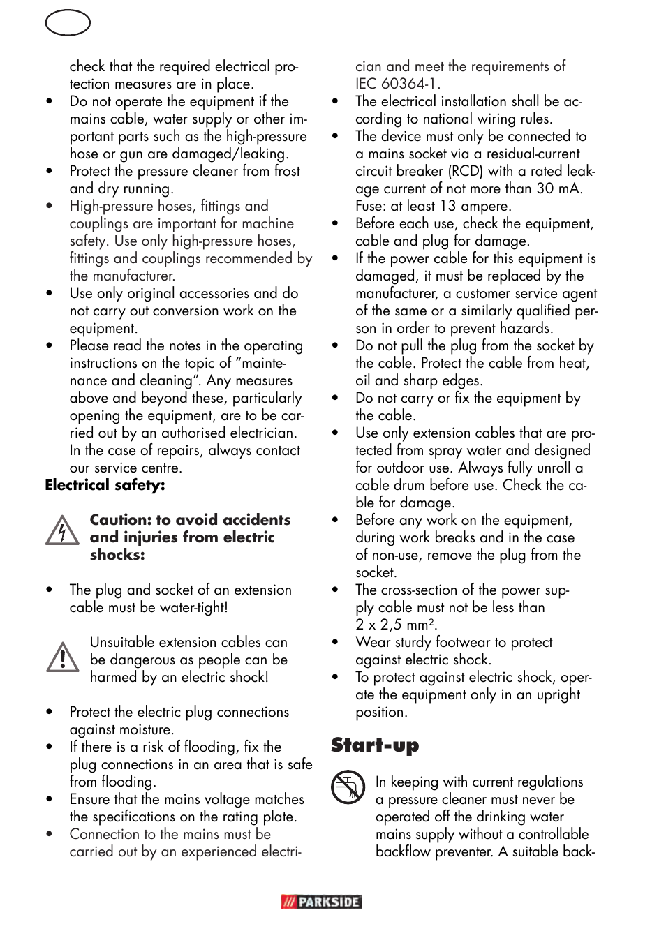 Start-up | Parkside PHD 150 D3 User Manual | Page 8 / 102