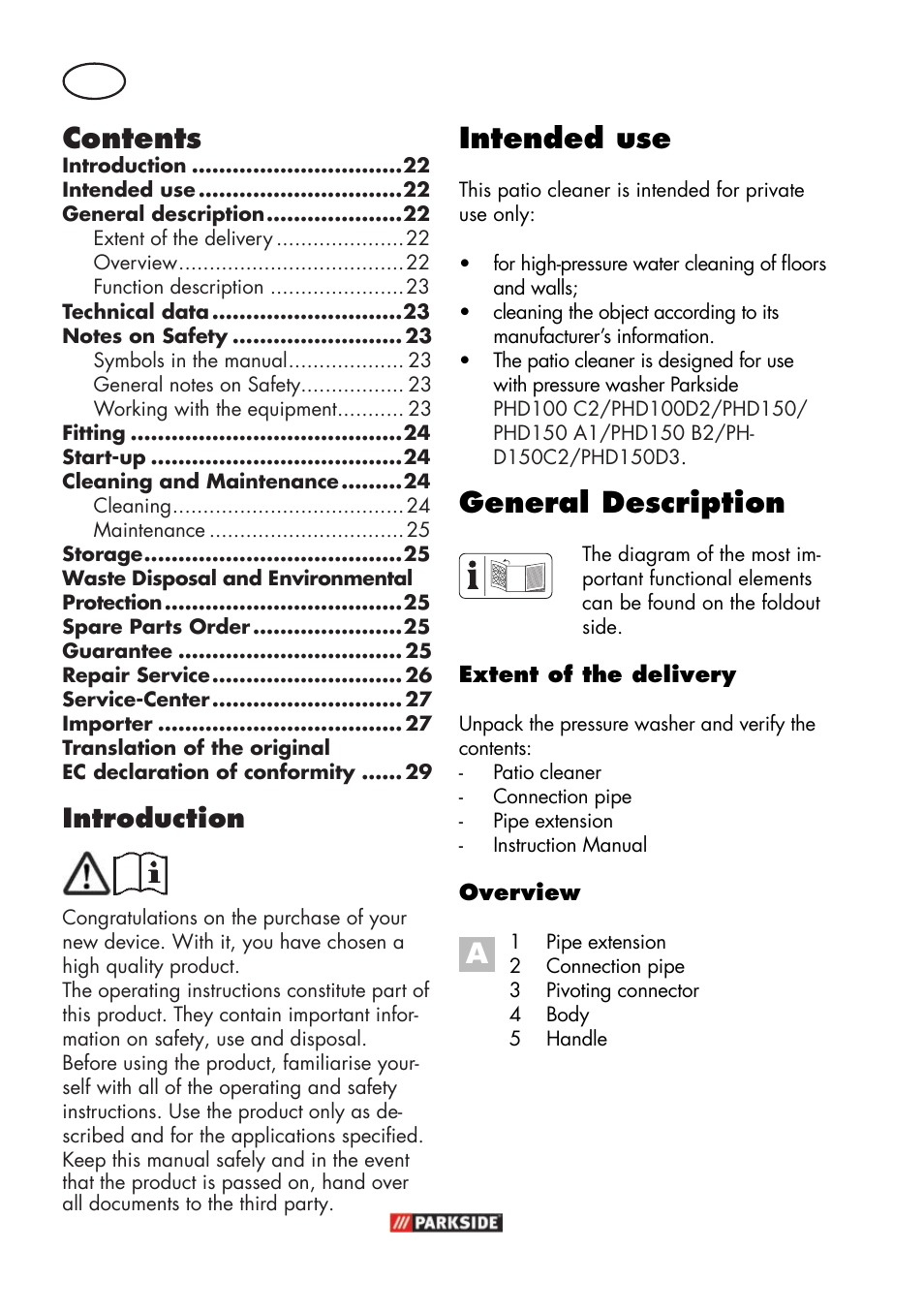 Parkside PFR 30 A1 User Manual | Page 22 / 30