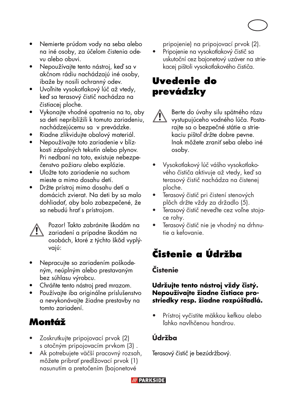 Montáž, Uvedenie do prevádzky, Čistenie a údržba | Parkside PFR 30 A1 User Manual | Page 31 / 46