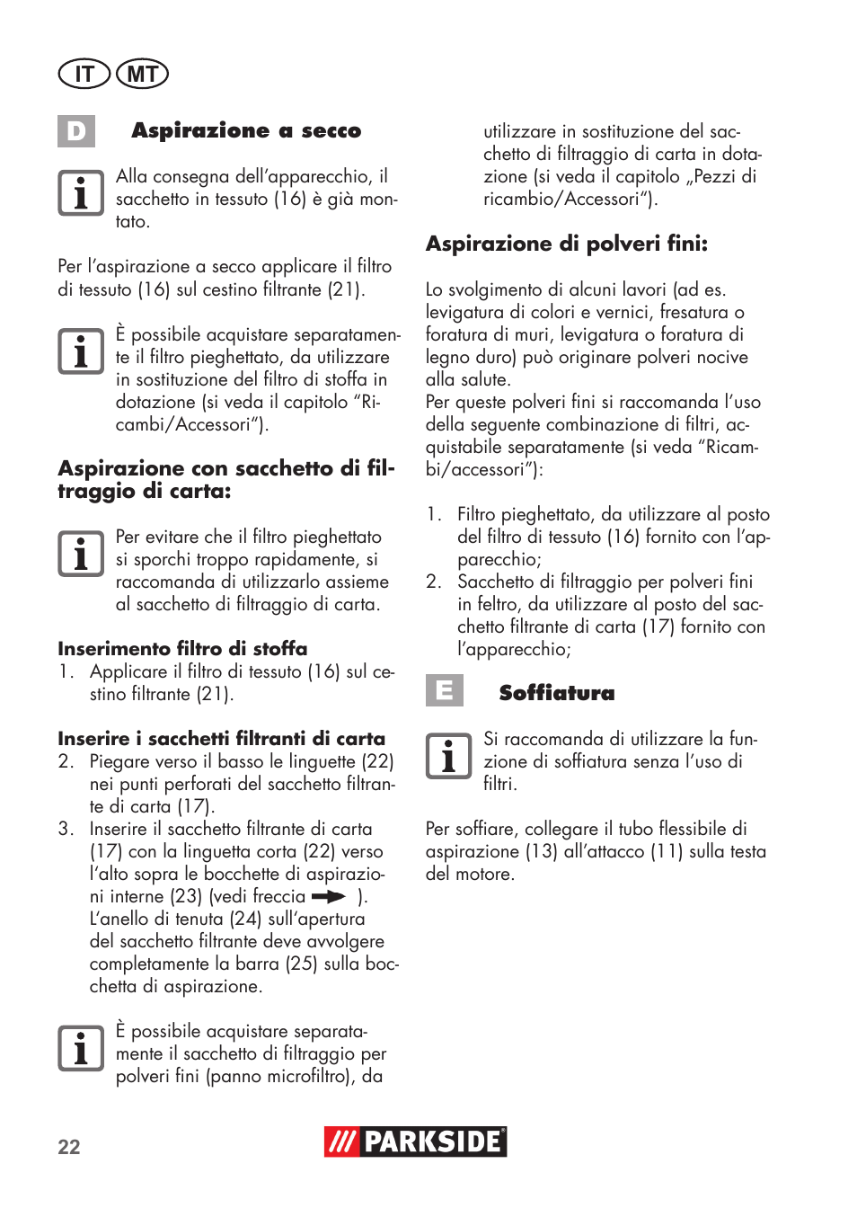 It mt | Parkside PNTS 1300 C3 User Manual | Page 22 / 68