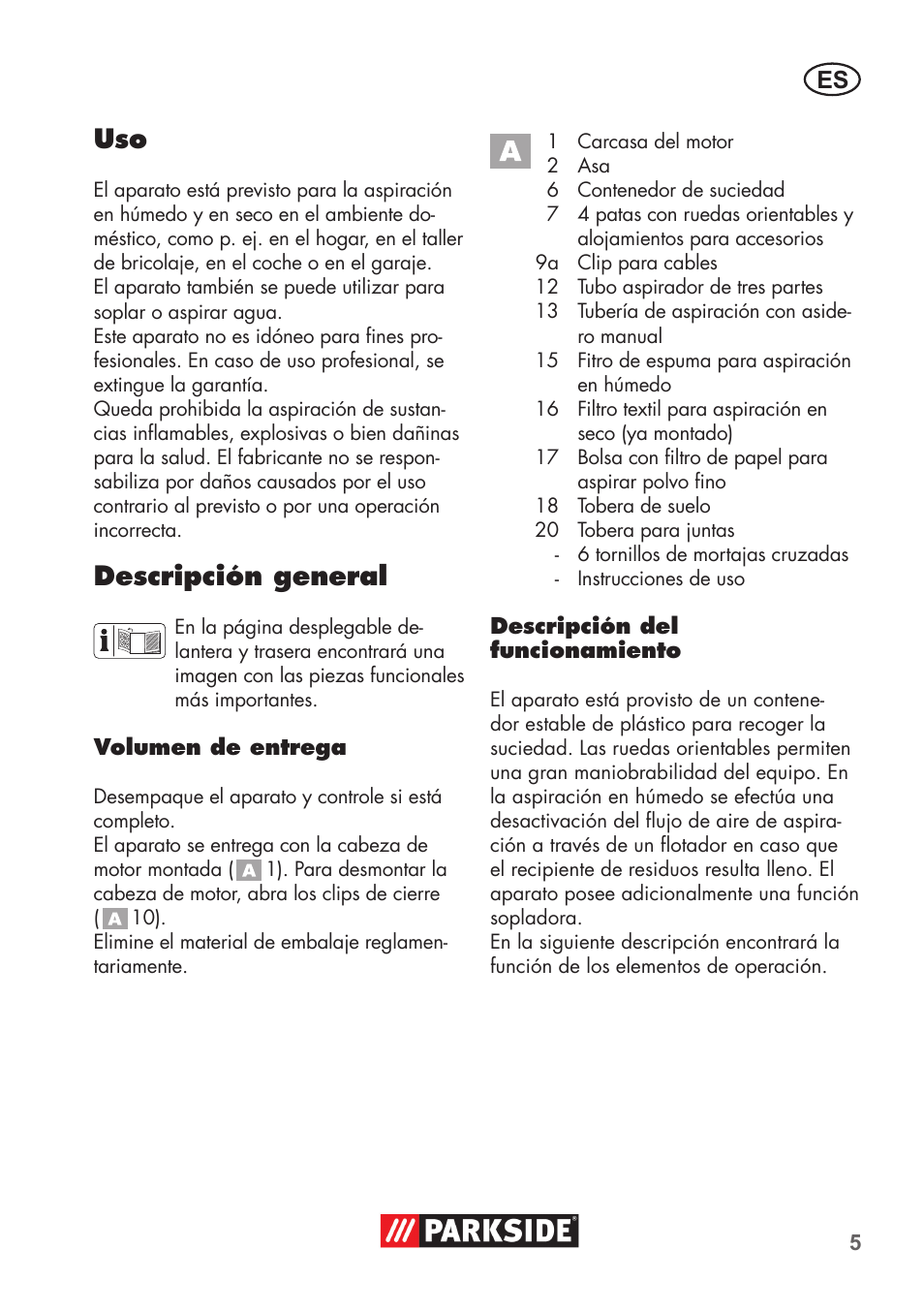 Descripción general | Parkside PNTS 1300 C3 User Manual | Page 5 / 68
