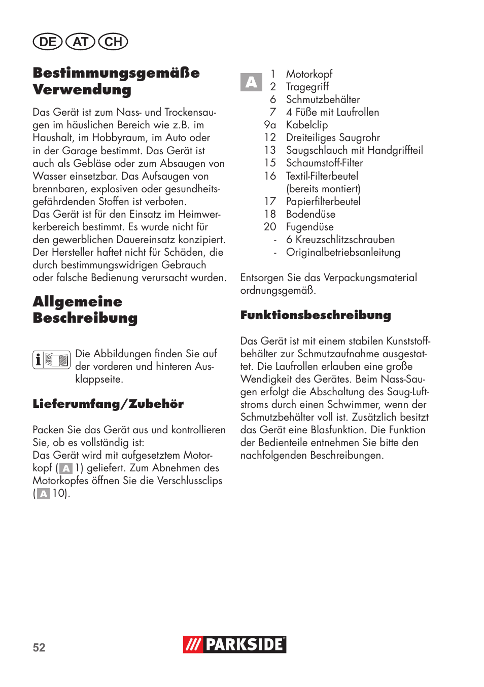 Bestimmungsgemäße verwendung, Allgemeine beschreibung | Parkside PNTS 1300 C3 User Manual | Page 52 / 68