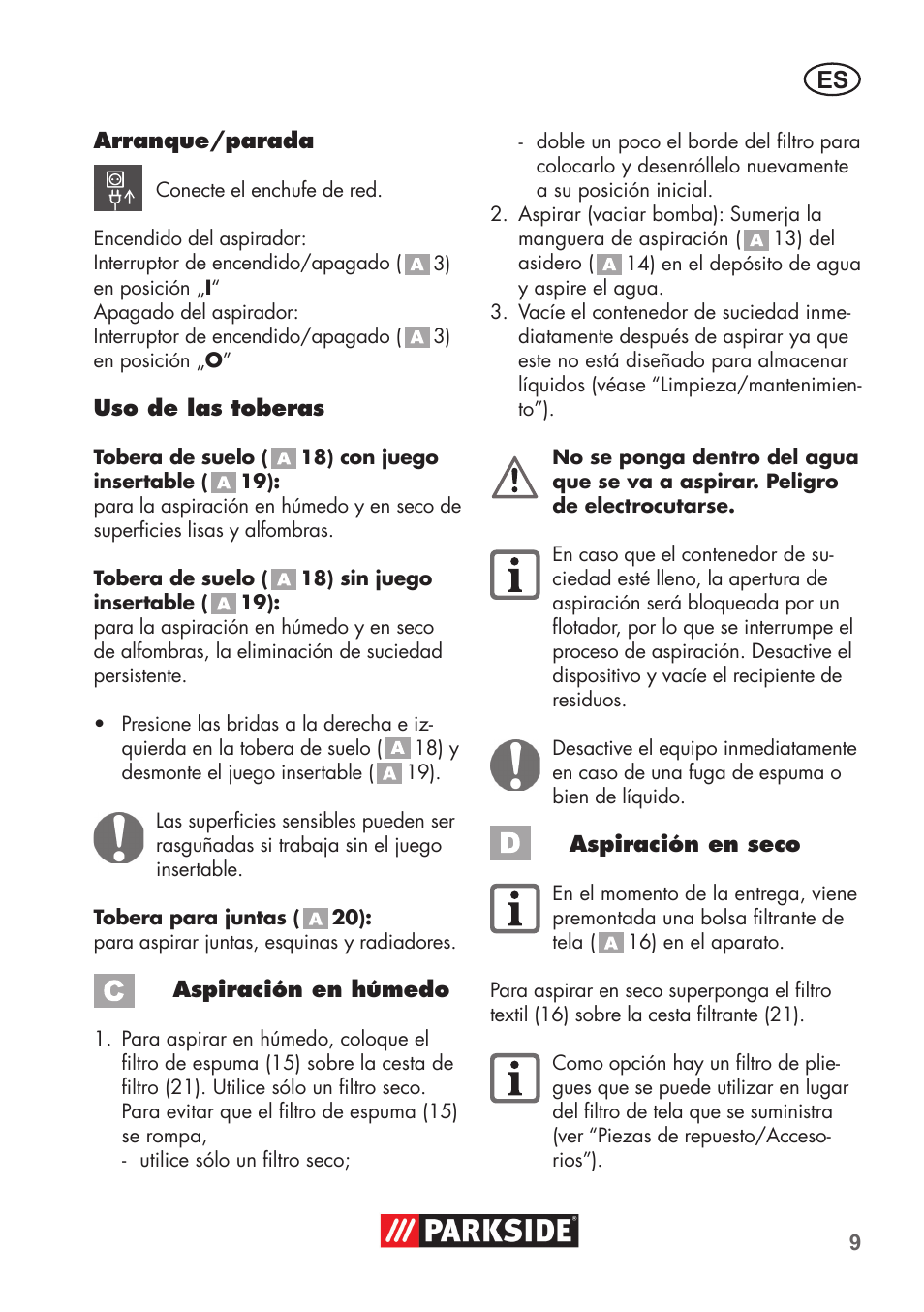 Parkside PNTS 1300 C3 User Manual | Page 9 / 68