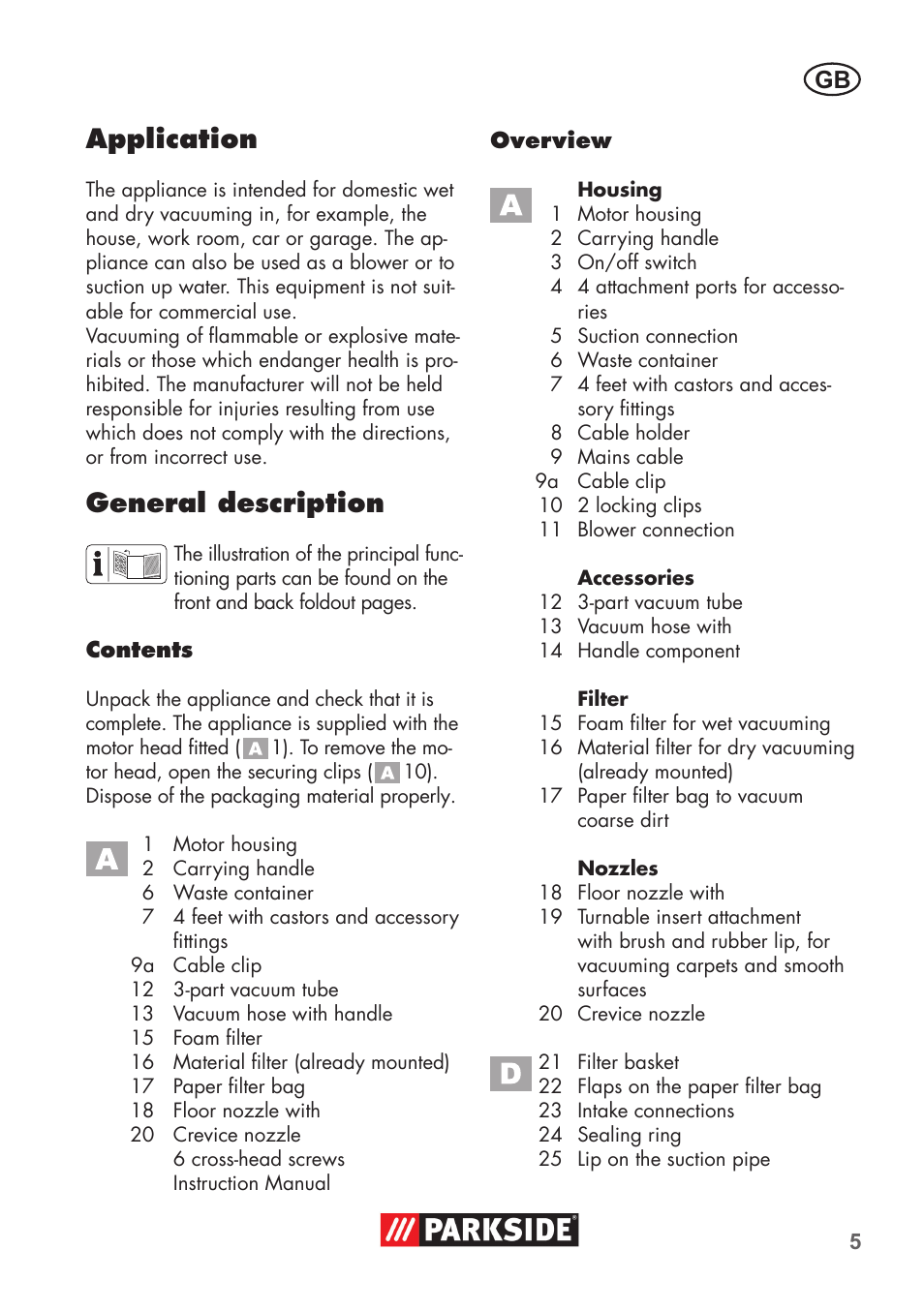 Application, General description | Parkside PNTS 1300 C3 User Manual | Page 5 / 68