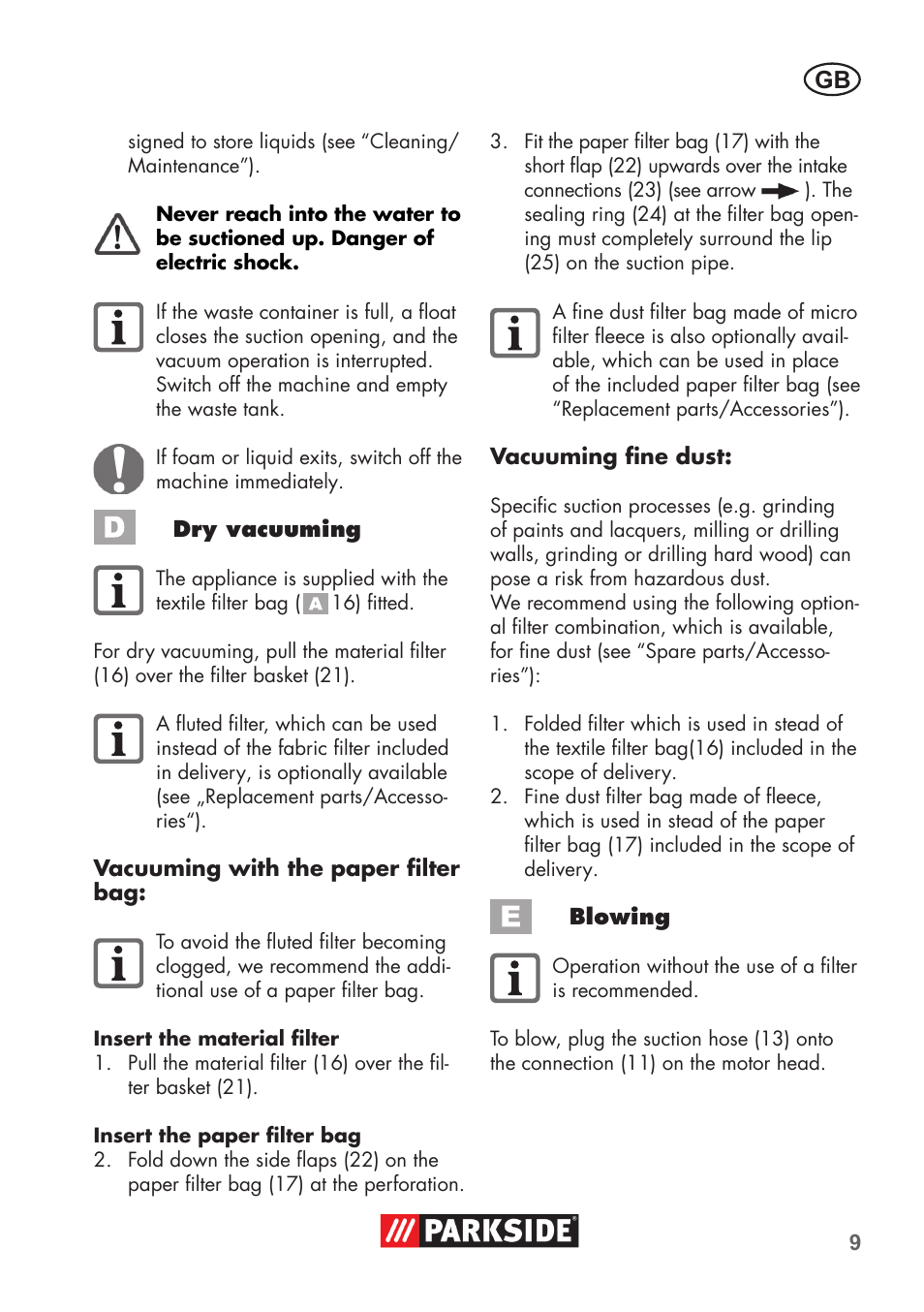 Parkside PNTS 1300 C3 User Manual | Page 9 / 68