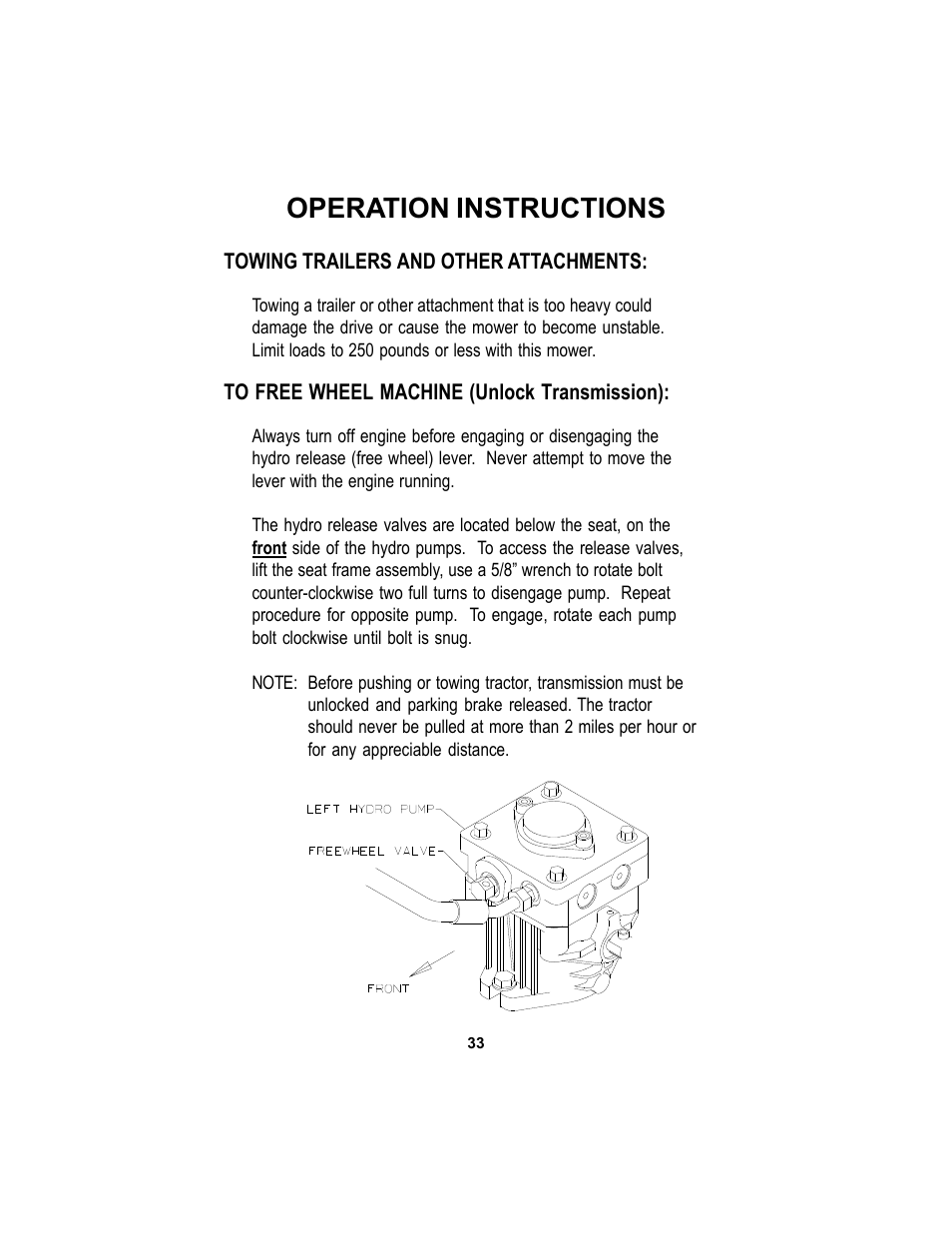 Operation instructions | Dixon Black Bear 11249-0605 User Manual | Page 33 / 52