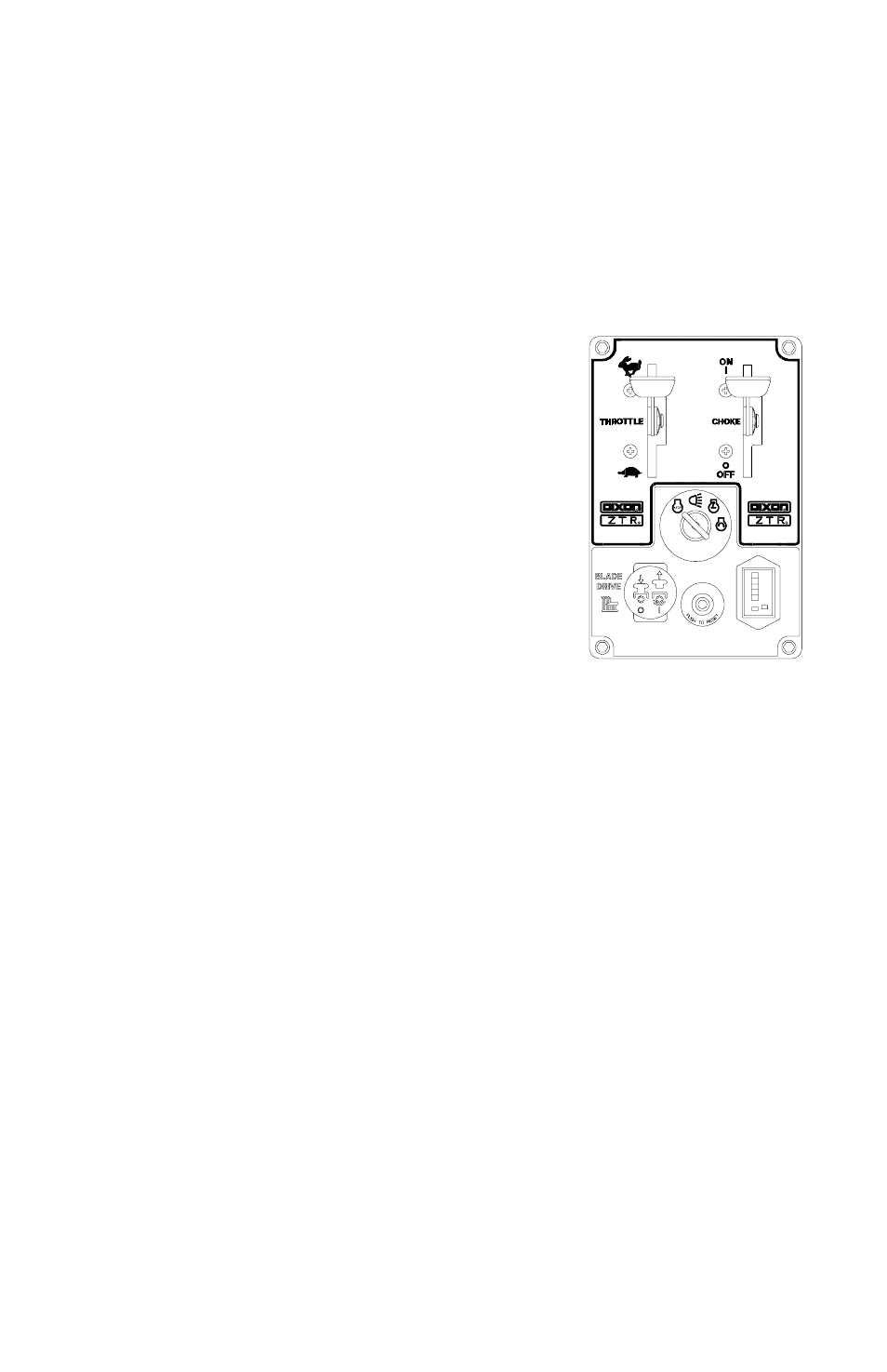 Controls, Mower deck cut height lift lever, Blade drive | Circuit breaker | Dixon 1950-2300 Series User Manual | Page 19 / 52