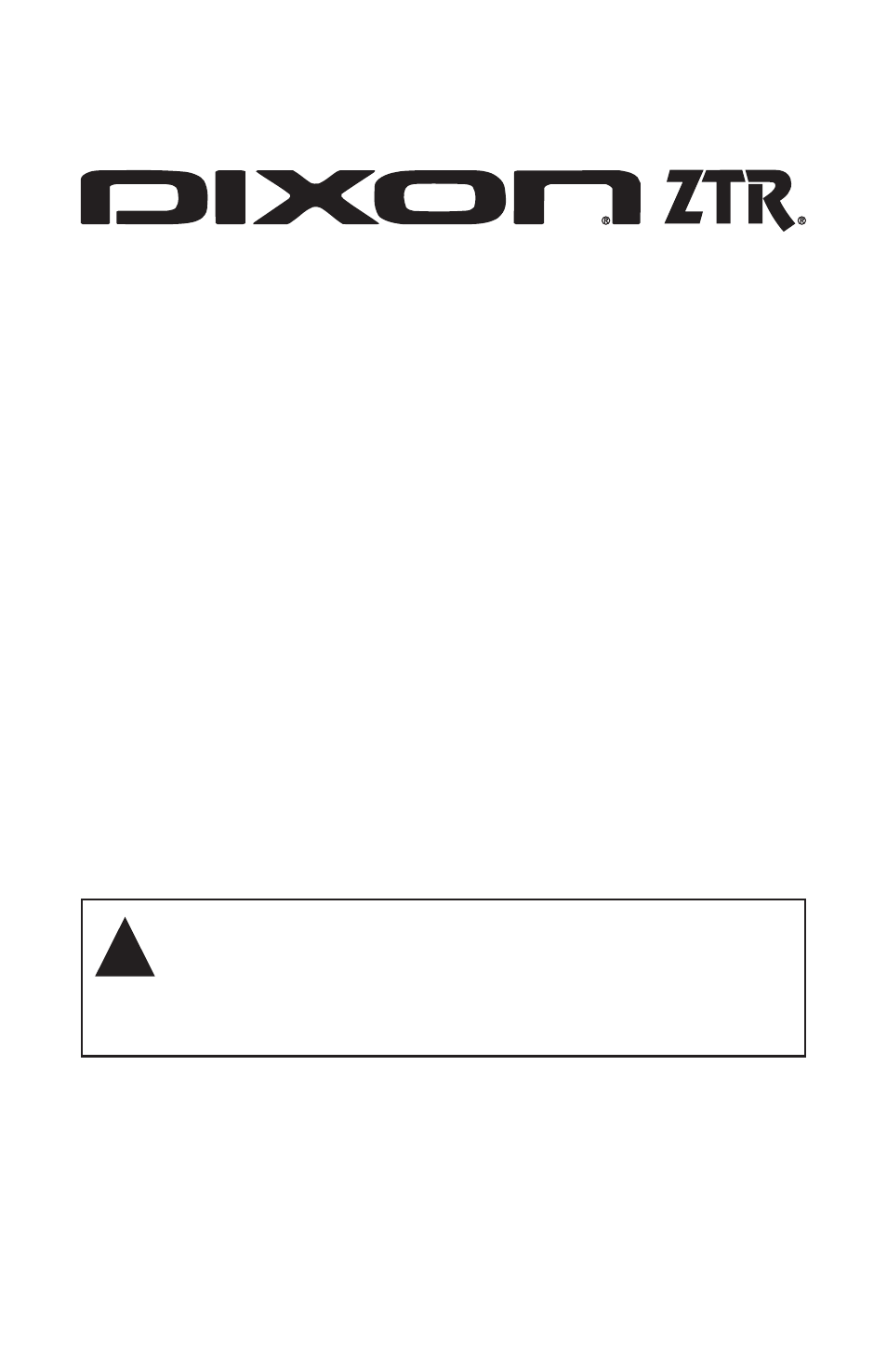 Warning | Dixon RAM 44  EN User Manual | Page 52 / 52