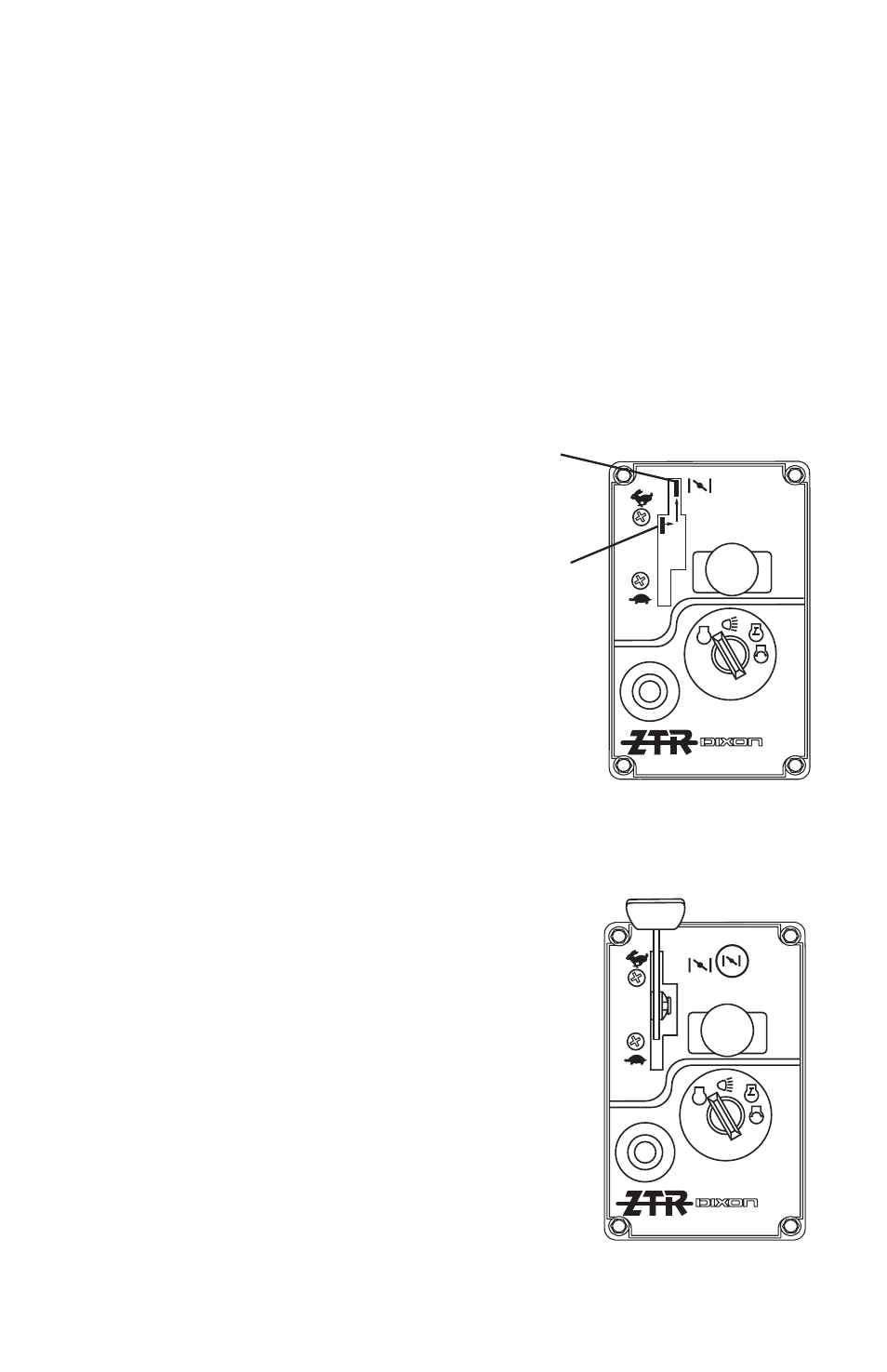 Controls, Blade drive, Throttle control lever | Choke control, Circuit breaker | Dixon SPEEDZTR ZTR 44/968999538 User Manual | Page 21 / 48