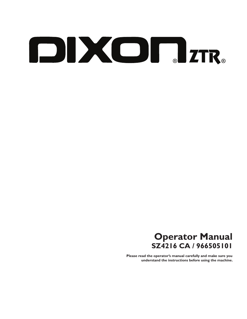 Dixon 115 338927R1 User Manual | 56 pages