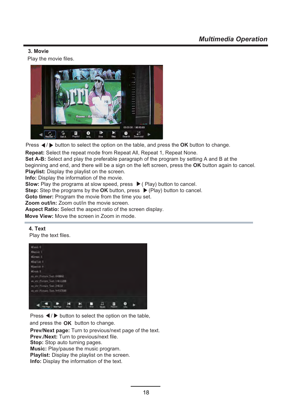 Multimedia operation | Curtis LCD3957UK User Manual | Page 20 / 26