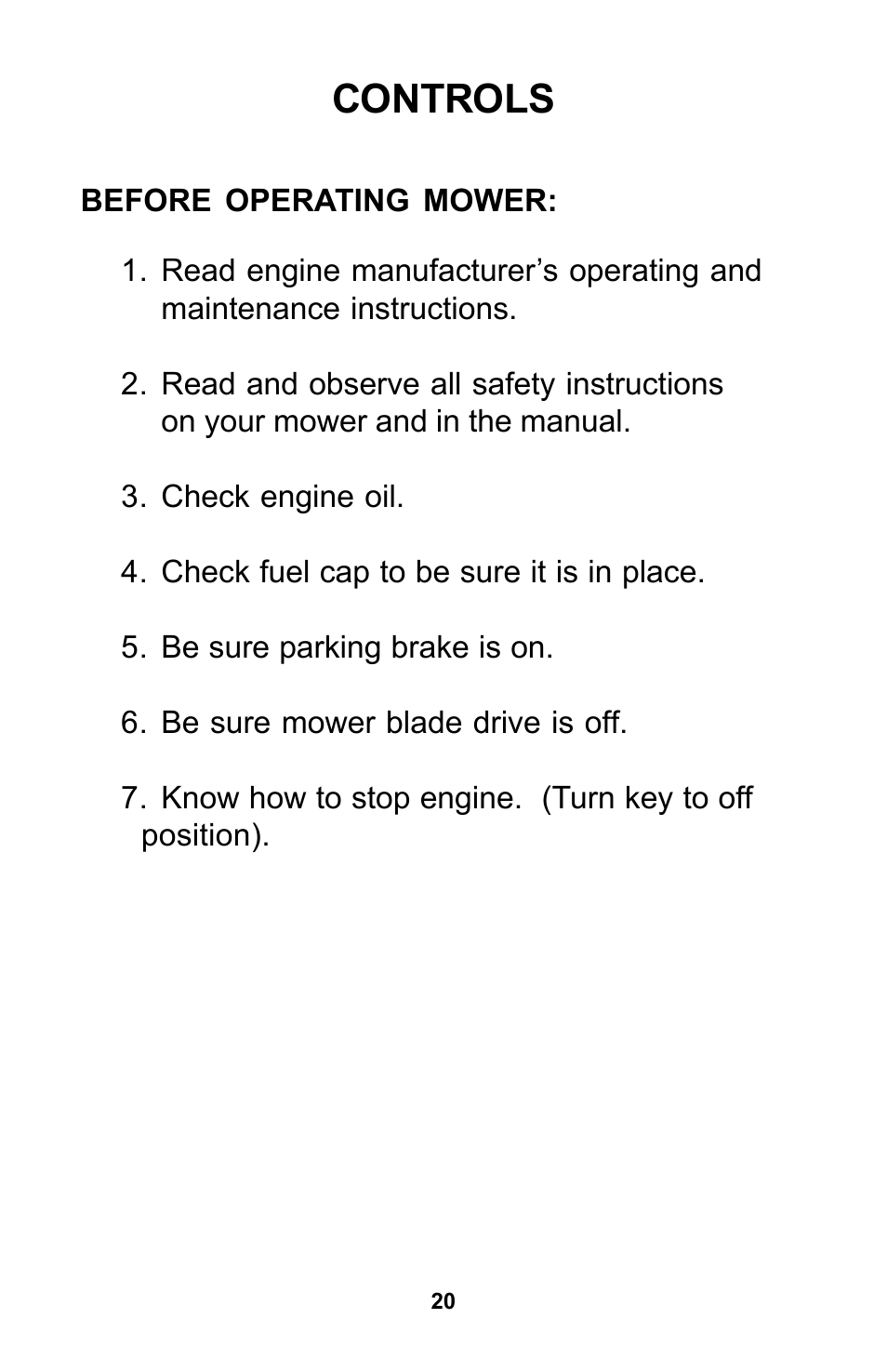 Controls | Dixon Zeeter Zero-Turn Riding Mower User Manual | Page 20 / 52