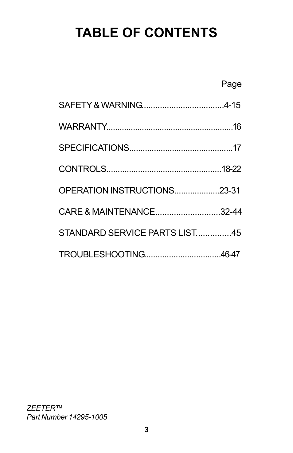 Dixon Zeeter Zero-Turn Riding Mower User Manual | Page 3 / 52