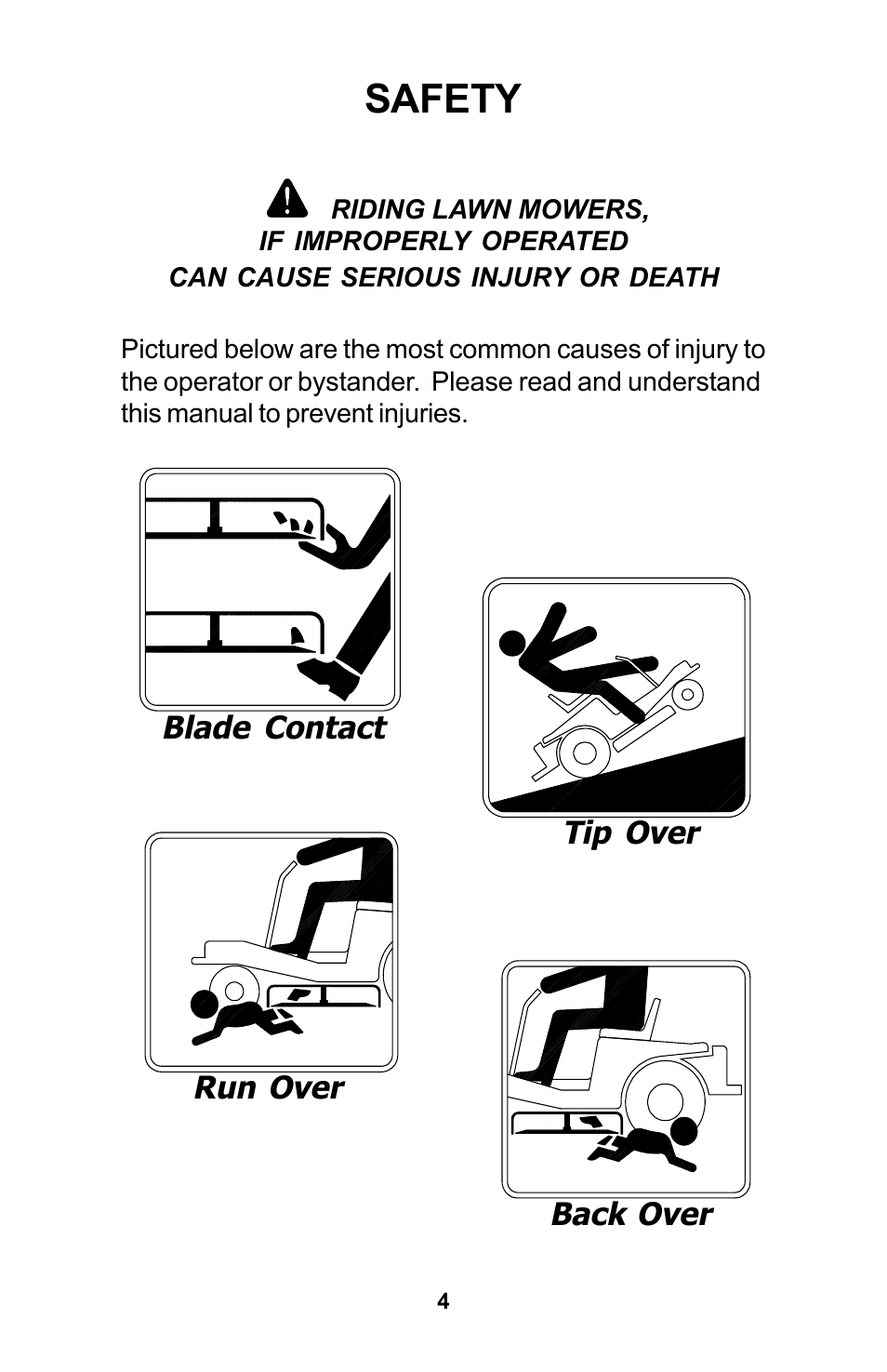 Safety | Dixon Zeeter Zero-Turn Riding Mower User Manual | Page 4 / 52