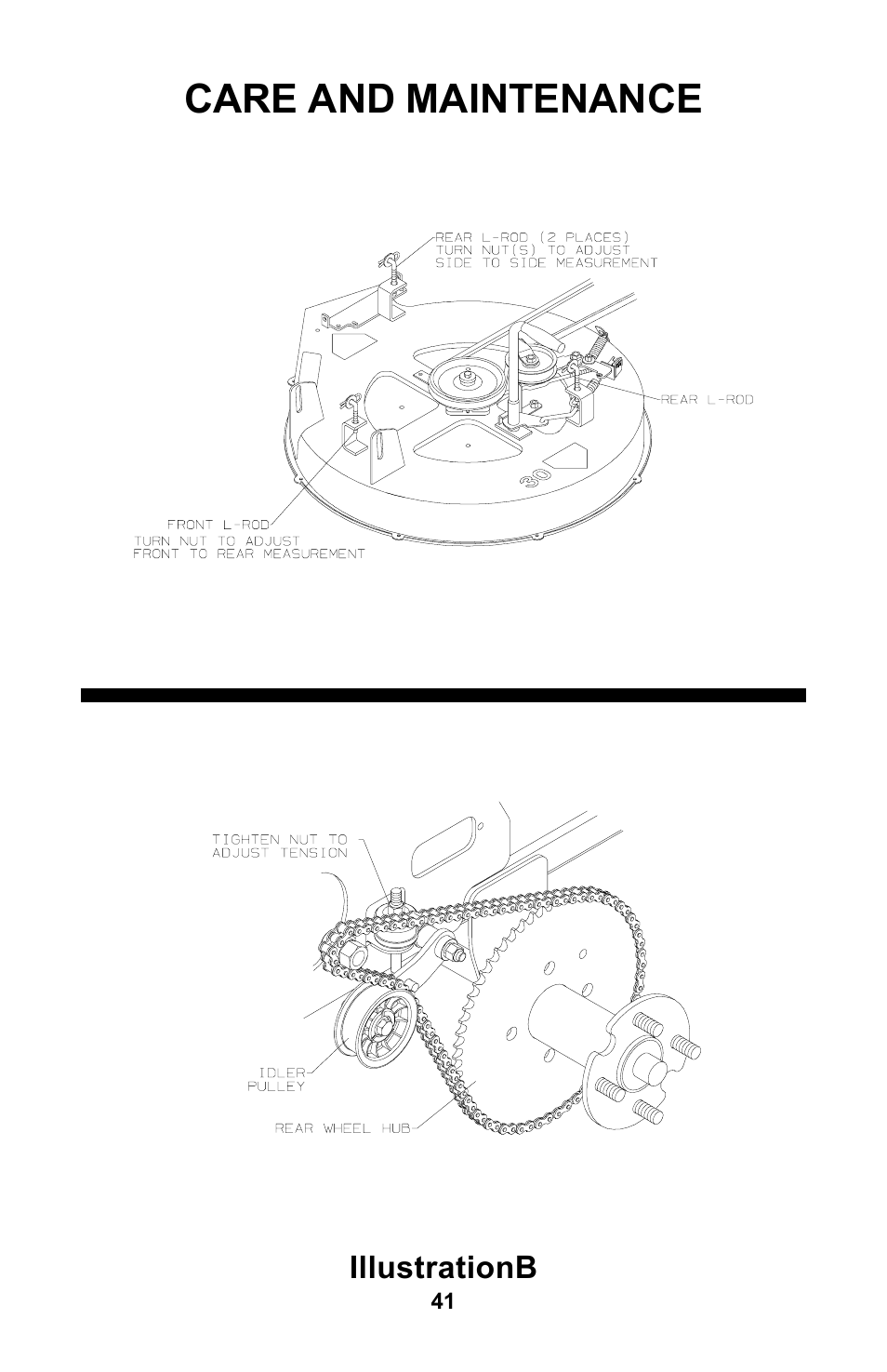 Care and maintenance | Dixon Zeeter Zero-Turn Riding Mower User Manual | Page 41 / 52