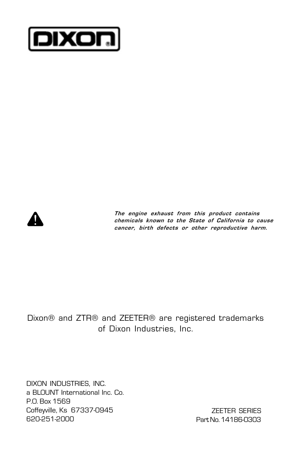 Ztr®mowers | Dixon Zeeter 14186-0303 User Manual | Page 48 / 48