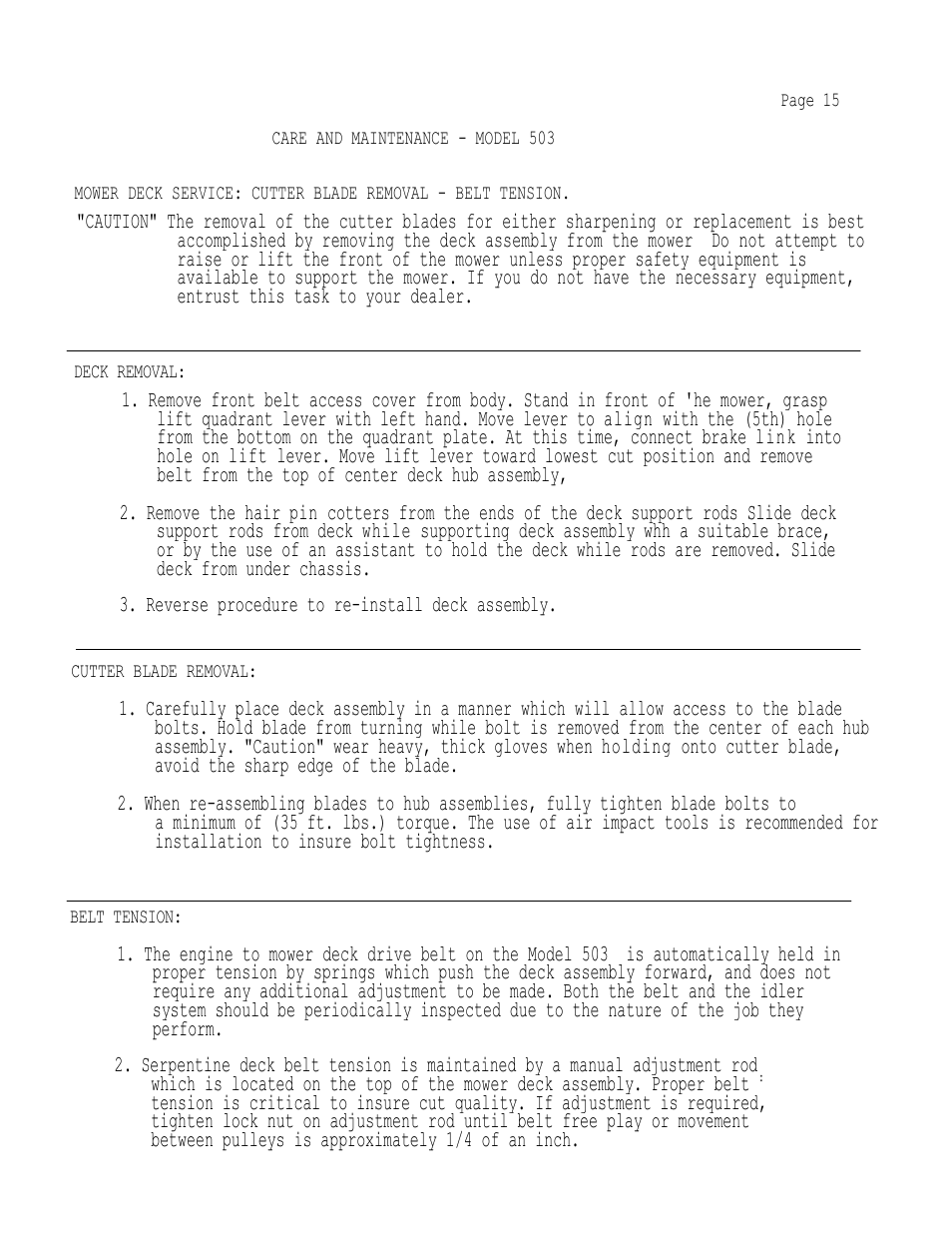 Dixon 503 User Manual | Page 18 / 33