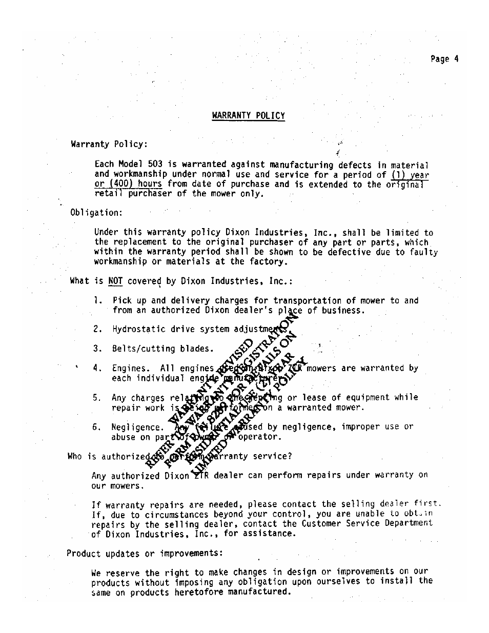 Dixon 503 User Manual | Page 7 / 33