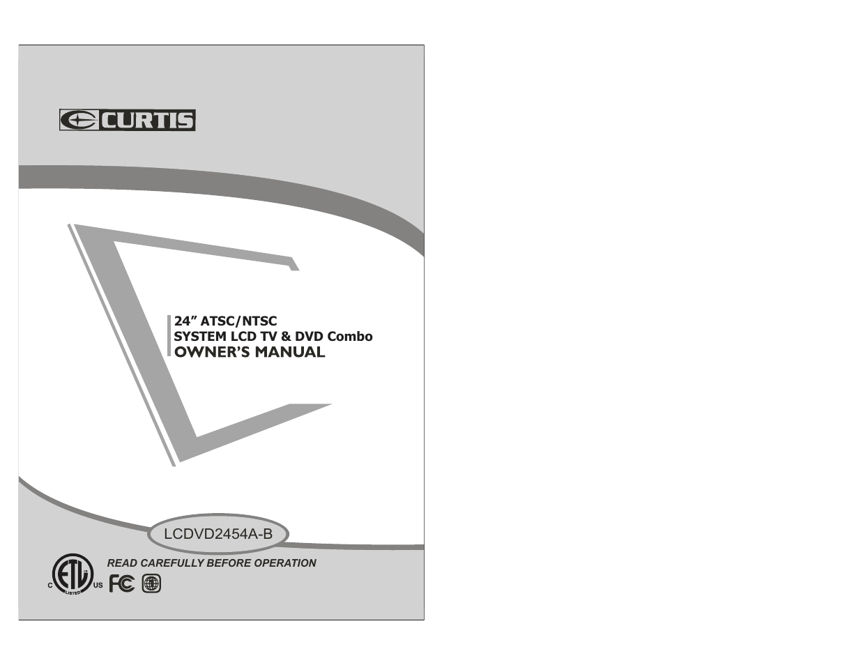 Curtis LCDVD2454A-B User Manual | 23 pages