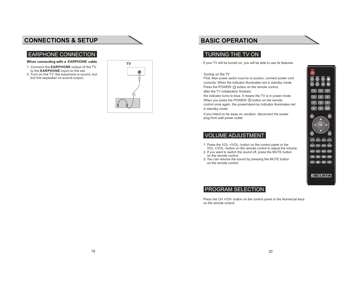 Connections & setup, Basic operation | Curtis LCDVD2454A-B User Manual | Page 11 / 23