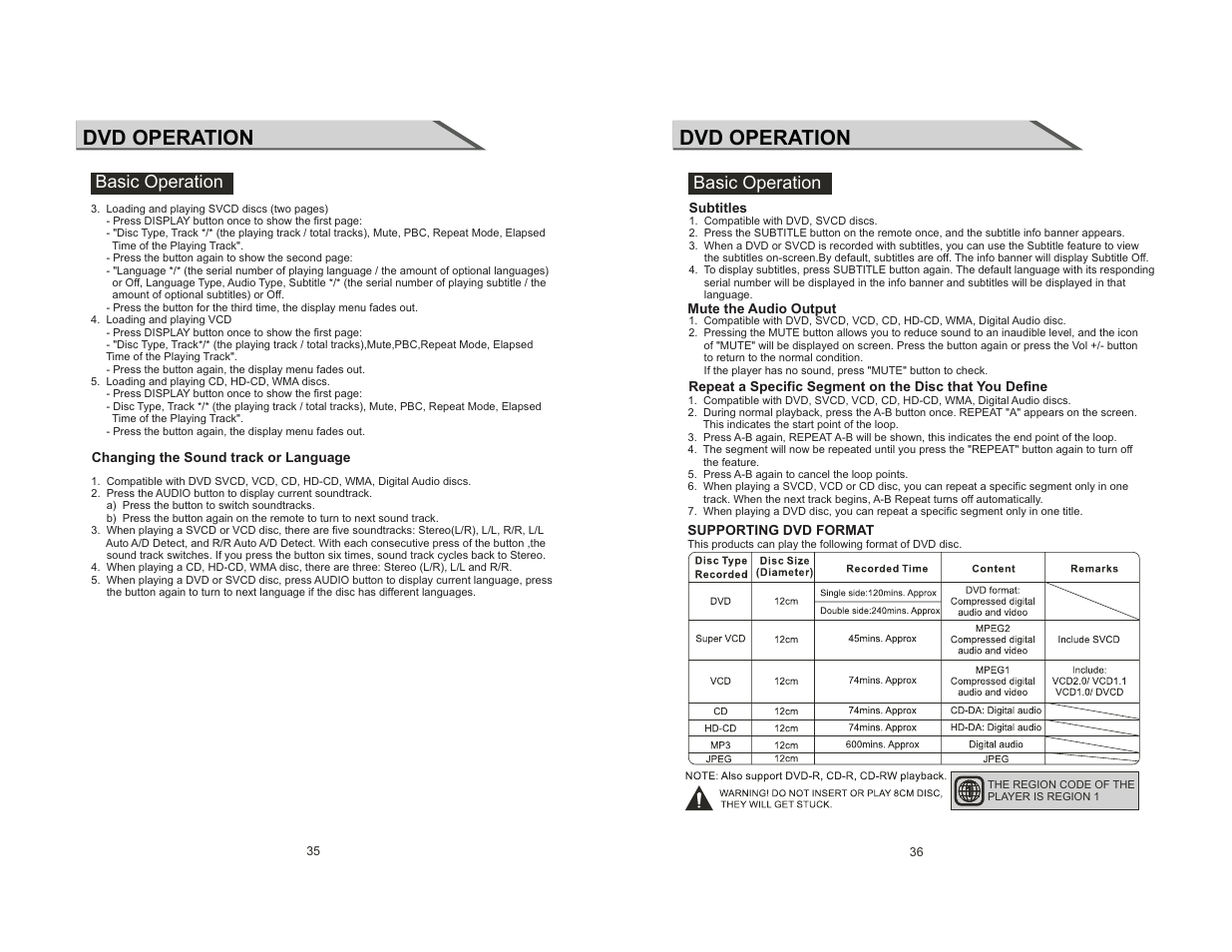 Dvd operation | Curtis LCDVD2454A-B User Manual | Page 19 / 23